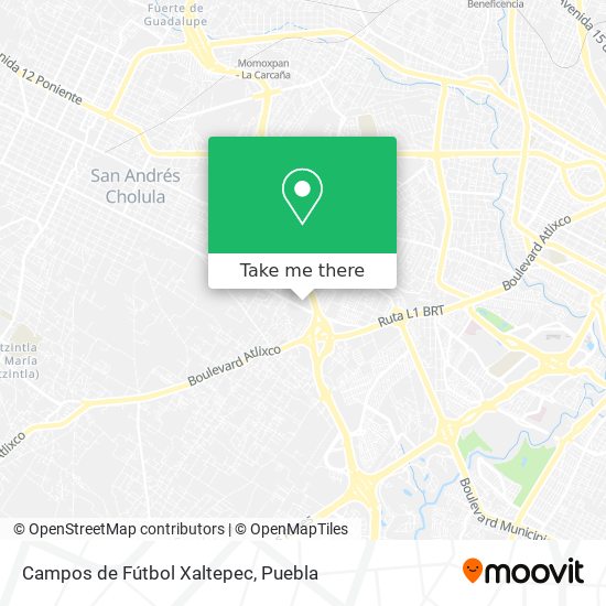 Campos de Fútbol Xaltepec map