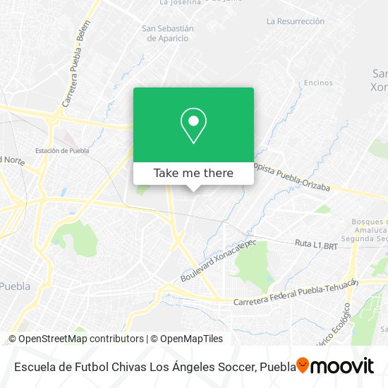 Mapa de Escuela de Futbol Chivas Los Ángeles Soccer