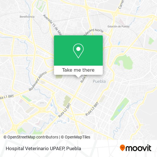 Mapa de Hospital Veterinario UPAEP