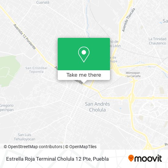 Estrella Roja  Terminal Cholula 12 Pte map