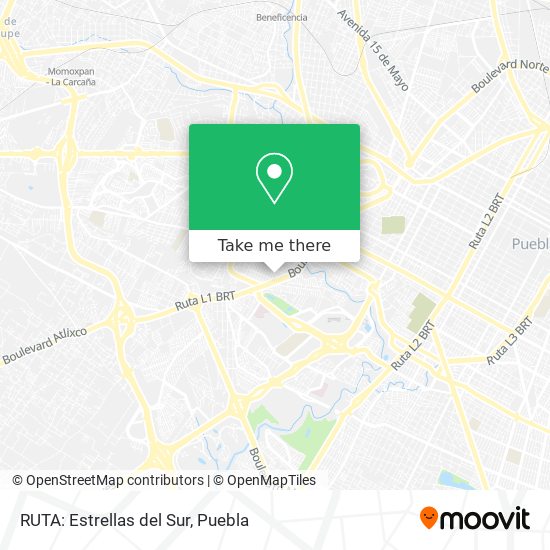 RUTA: Estrellas del Sur map