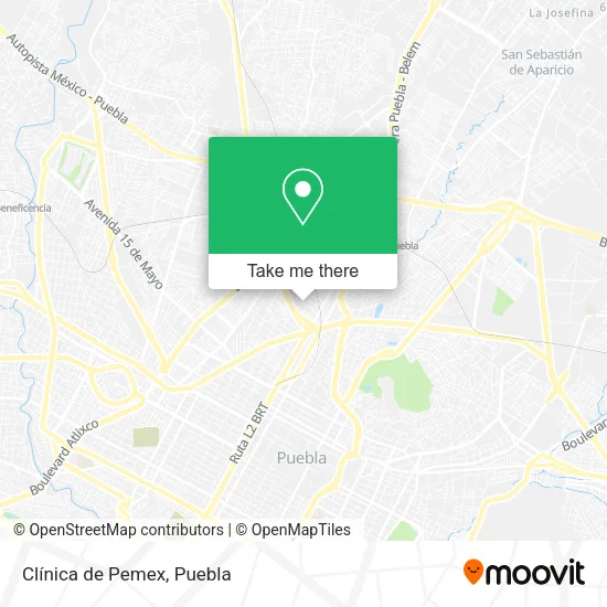 Clínica de Pemex map