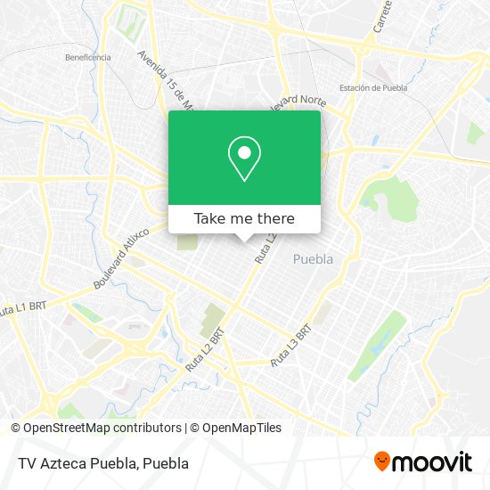 TV Azteca Puebla map