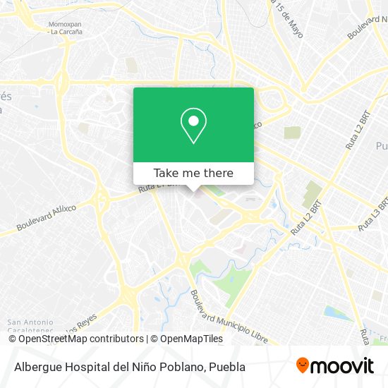 Albergue Hospital del Niño Poblano map