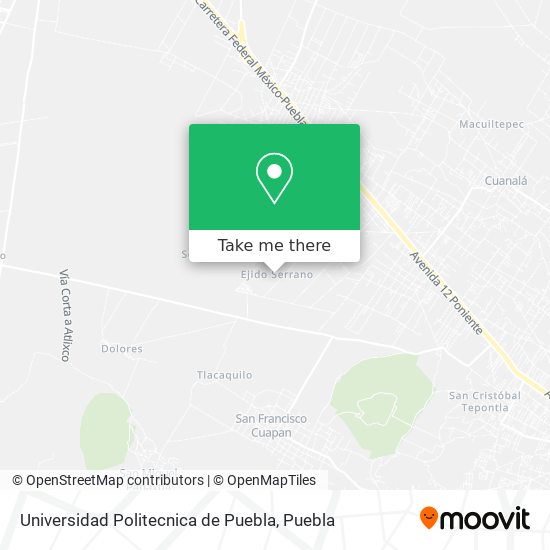 Universidad Politecnica de Puebla map