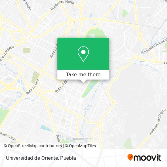 Mapa de Universidad de Oriente