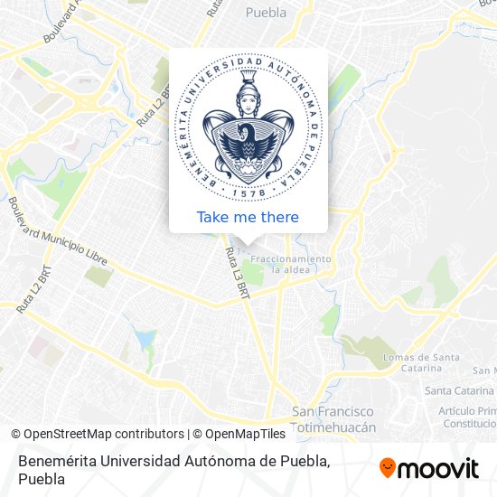 Benemérita Universidad Autónoma de Puebla map