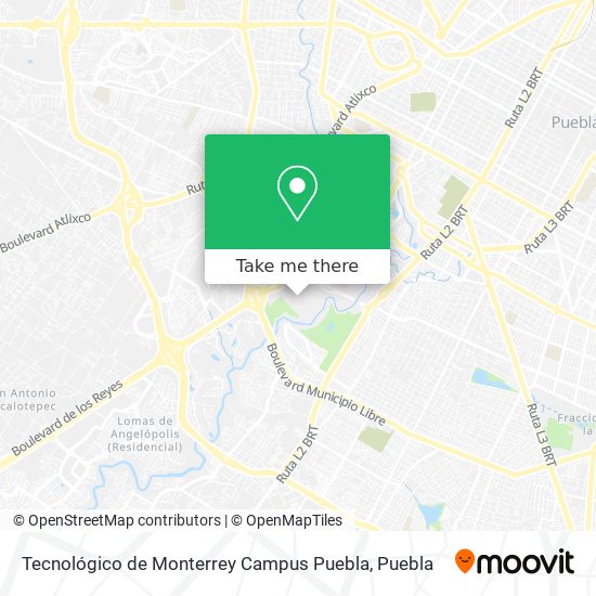 Tecnológico de Monterrey Campus Puebla map