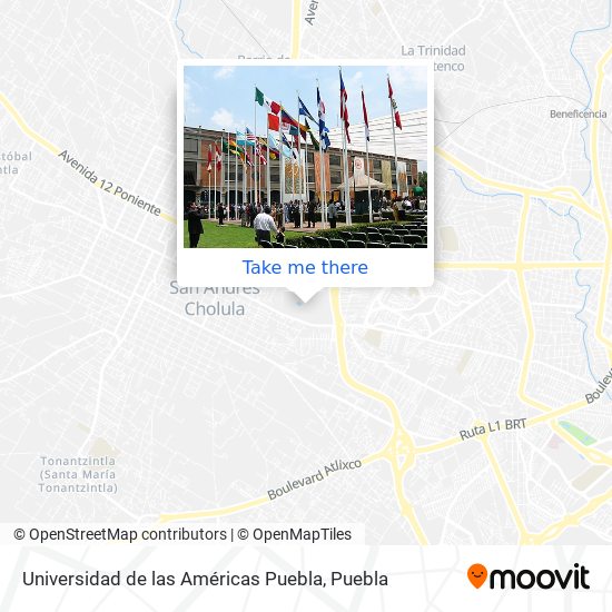 Mapa de Universidad de las Américas Puebla