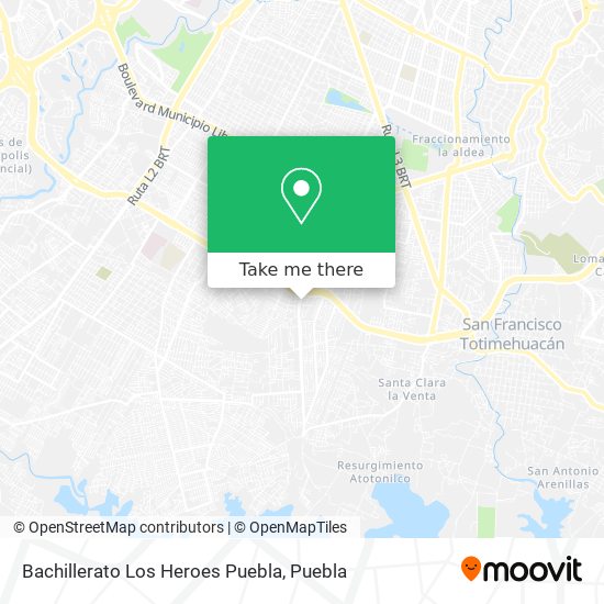 Mapa de Bachillerato Los Heroes Puebla