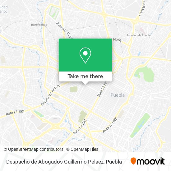 Mapa de Despacho de Abogados Guillermo Pelaez