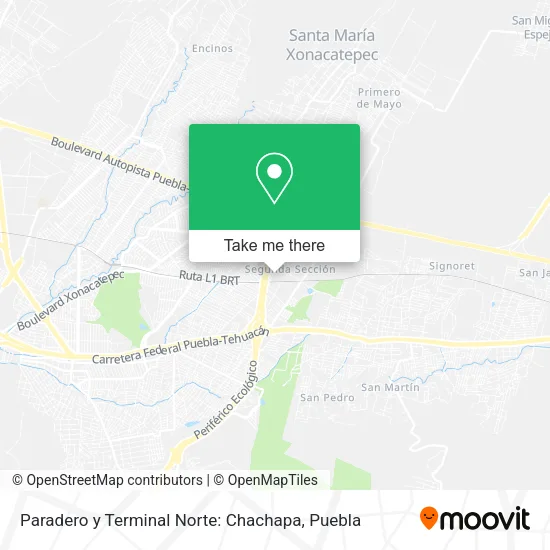 Paradero y Terminal Norte: Chachapa map