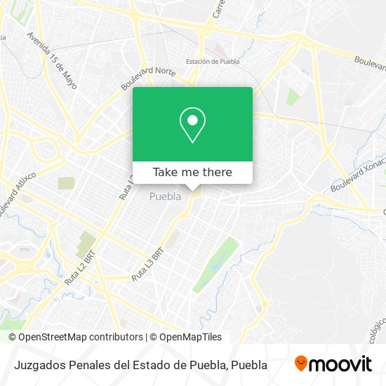 Juzgados Penales del Estado de Puebla map