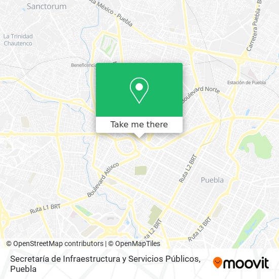 Mapa de Secretaría de Infraestructura y Servicios Públicos