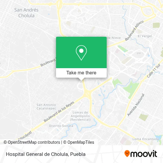 Mapa de Hospital General de Cholula