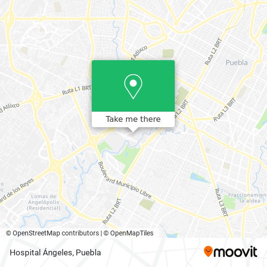 Mapa de Hospital Ángeles