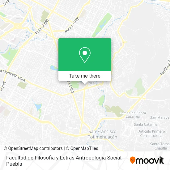 Facultad de Filosofía y Letras Antropología Social map