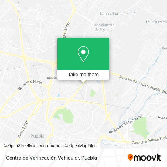 Centro de Verificación Vehicular map