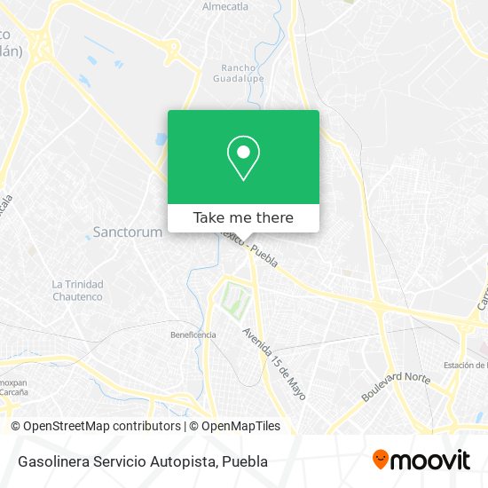Mapa de Gasolinera  Servicio Autopista