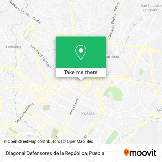 Diagonal Defensores de la República map