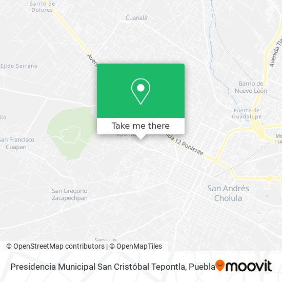 Mapa de Presidencia Municipal San Cristóbal Tepontla