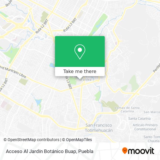 Acceso Al Jardín Botánico Buap map