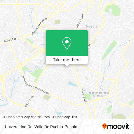 Mapa de Universidad Del Valle De Puebla