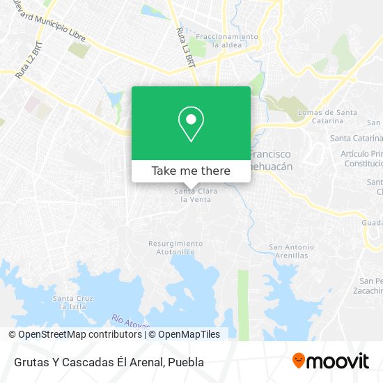 Grutas Y Cascadas Él Arenal map