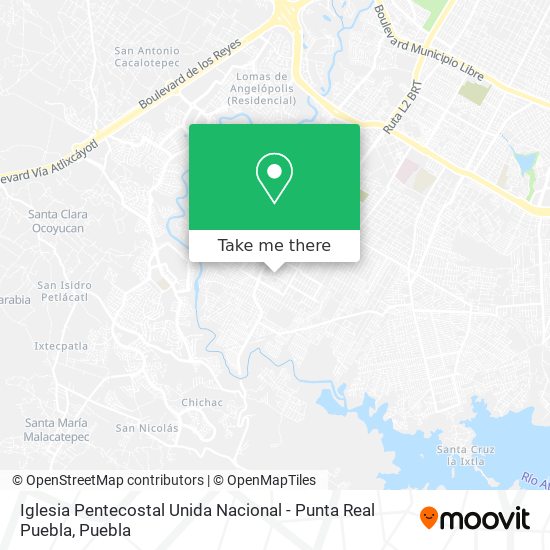 Iglesia Pentecostal Unida Nacional - Punta Real Puebla map