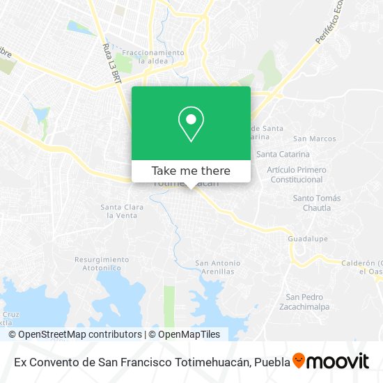 How to get to Ex Convento de San Francisco Totimehuacán in Puebla by Bus?