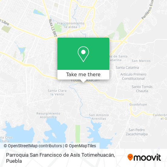 Mapa de Parroquia San Francisco de Asís Totimehuacán