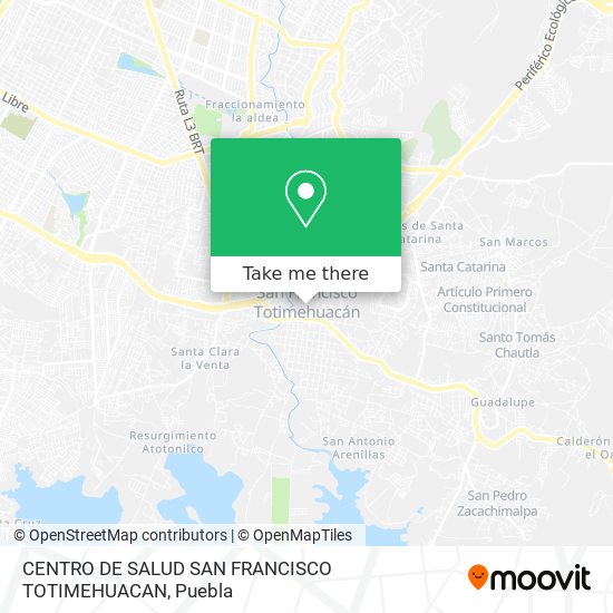 Mapa de CENTRO DE SALUD SAN FRANCISCO TOTIMEHUACAN