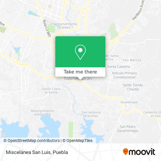 How to get to Miscelánea San Luis in Puebla by Bus?