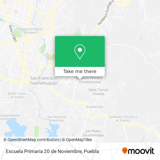 Mapa de Escuela Primaria 20 de Noviembre