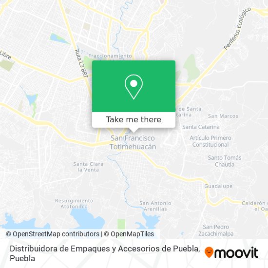 Distribuidora de Empaques y Accesorios de Puebla map