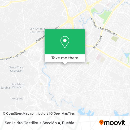 San Isidro Castillotla Sección A map