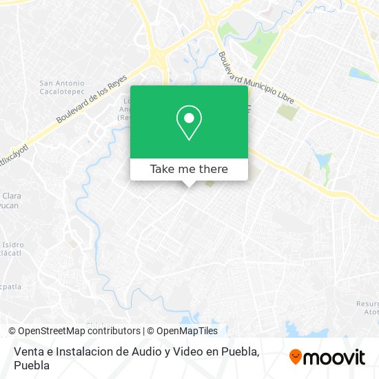 Mapa de Venta e Instalacion de Audio y Video en Puebla