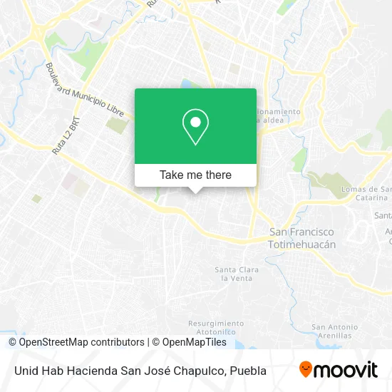 Mapa de Unid Hab Hacienda San José Chapulco