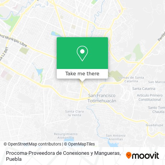 Procoma-Proveedora de Conexiones y Mangueras map