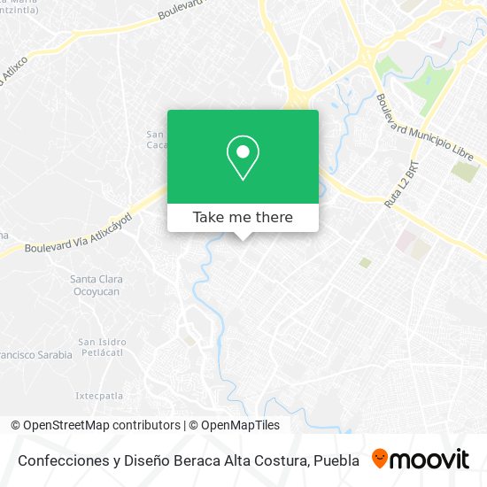Mapa de Confecciones y Diseño Beraca Alta Costura