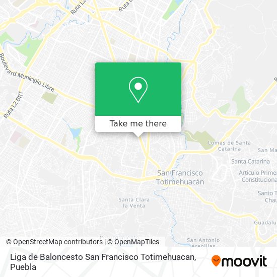 Mapa de Liga de Baloncesto San Francisco Totimehuacan