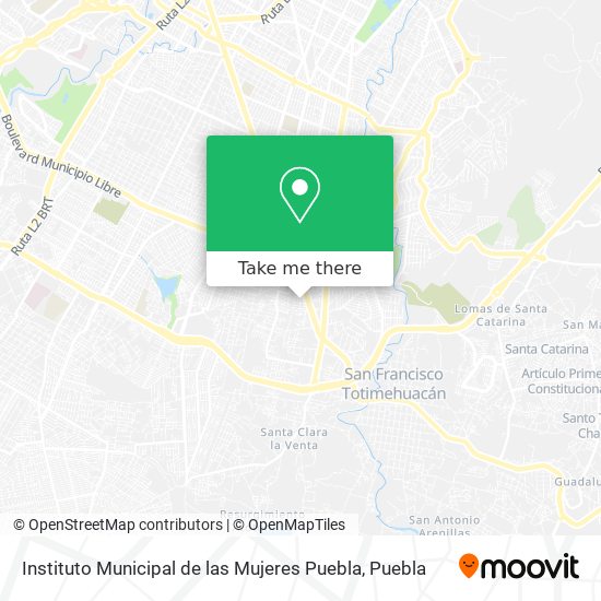 Mapa de Instituto Municipal de las Mujeres Puebla