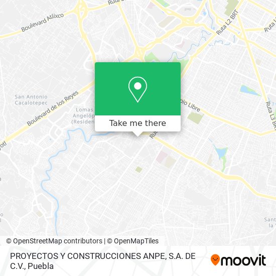 Mapa de PROYECTOS Y CONSTRUCCIONES ANPE, S.A. DE C.V.