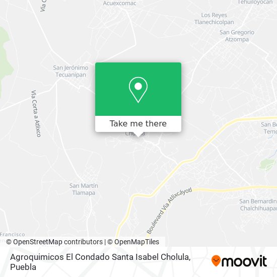 Agroquimicos El Condado Santa Isabel Cholula map