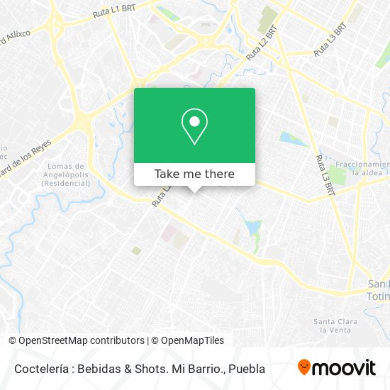 Coctelería : Bebidas & Shots. Mi Barrio. map