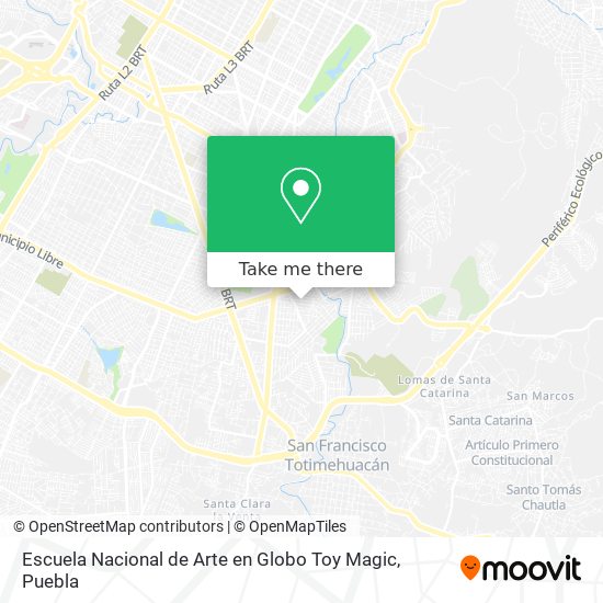 Mapa de Escuela Nacional de Arte en Globo Toy Magic