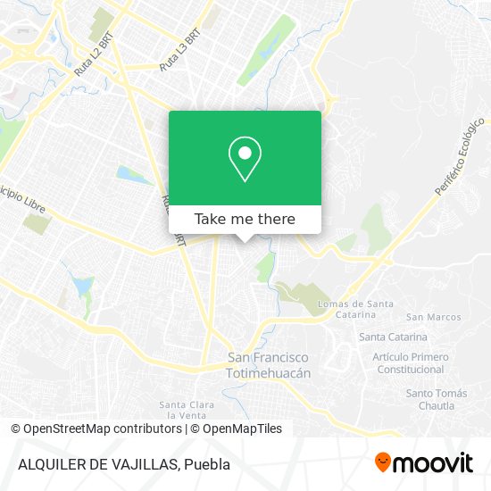 Mapa de ALQUILER DE VAJILLAS
