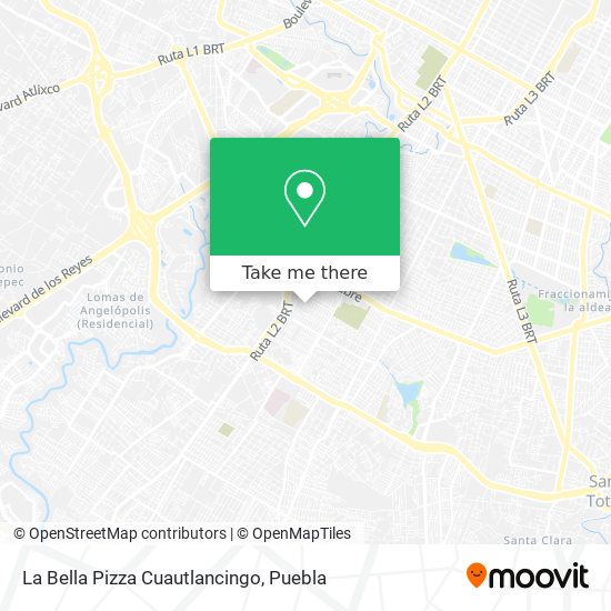 Mapa de La Bella Pizza Cuautlancingo