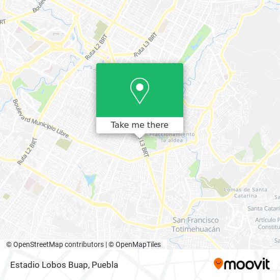 How to get to Estadio Lobos Buap in Ocoyucan by Bus?