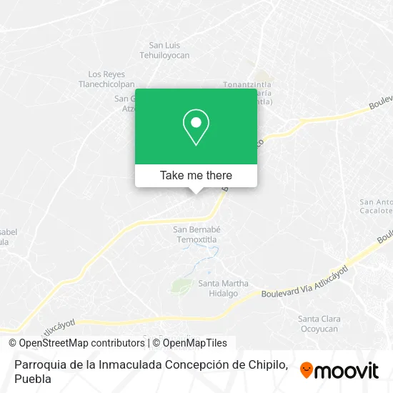 Mapa de Parroquia de la Inmaculada Concepción de Chipilo